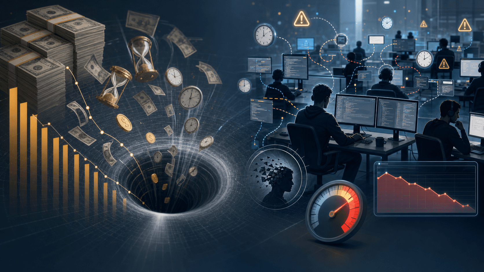 The cost of flaky tests: engineering hours and budget draining away amid interrupted focus and falling productivity