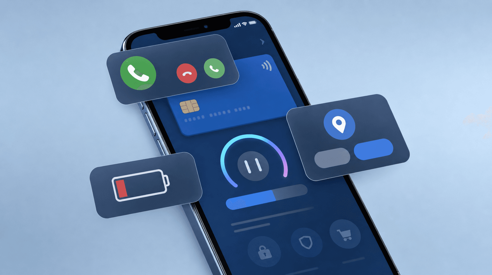 Mobile runtime interruptions: notification layers, permission dialogs and state transitions overlapping an app interface