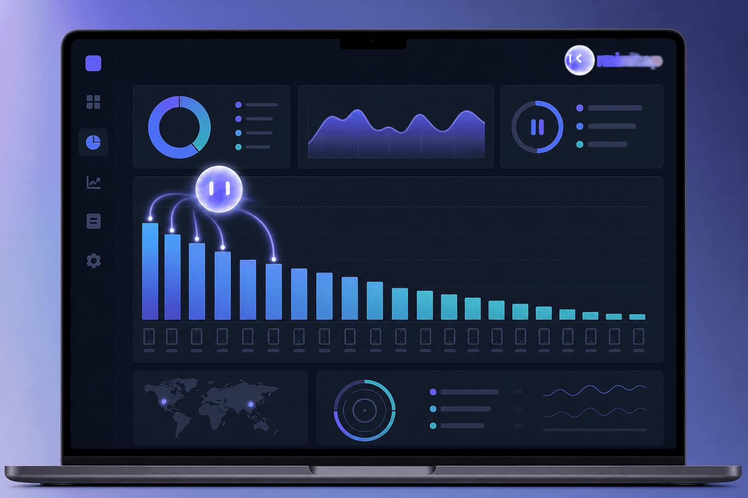A dashboard ranking device models by share of real user sessions, with an agent prioritising the highest-traffic devices