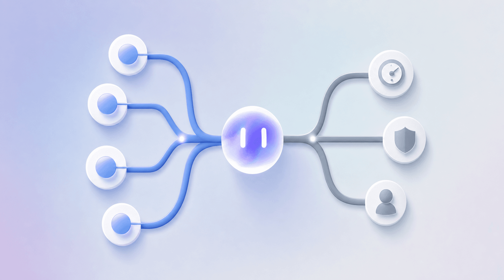 A clean, modern diagram showing two distinct branches or pathways diverging from a central point, representing the split between functional and non-functional testing approaches. One branch shows interconnected nodes representing different testing levels (unit, integration, system, acceptance), while the other branch shows quality attributes (performance, security, usability). Use a minimal color palette with blues and grays, abstract geometric shapes, and a technical but approachable style. No text or labels.